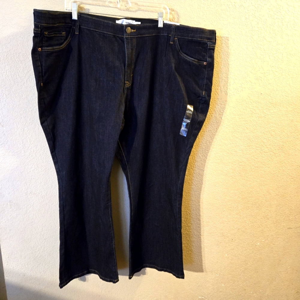 Sonoma All About Comfort Premium New Womens Bootcut Blue Jeans Size 30W Short